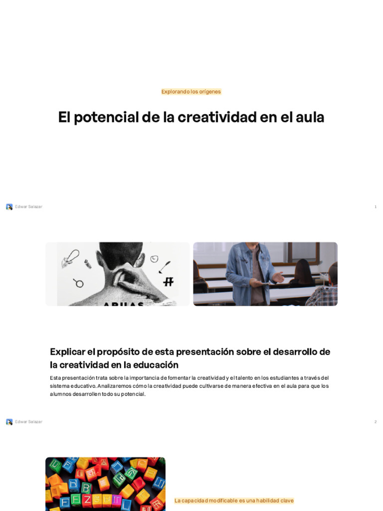 Fomentar la Creatividad en el Aula | PDF | Creatividad | Aprendizaje