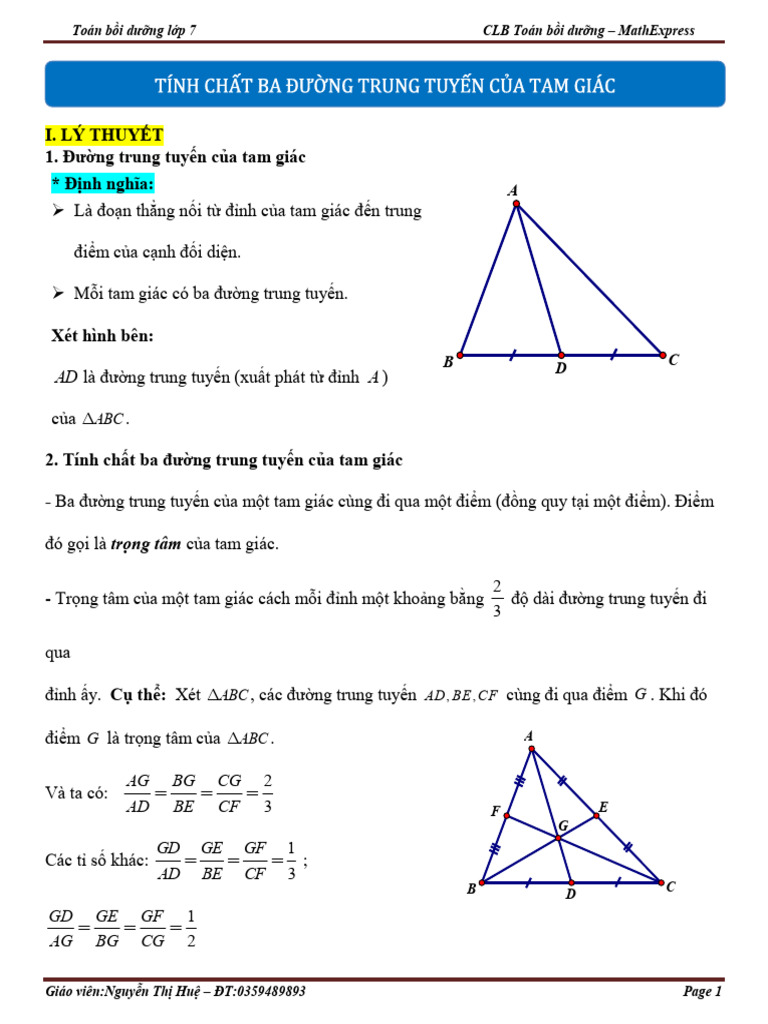 BC.7A1.NDBH.08.03.2025.Buổi 32 Tính Chất Ba Đường Trung Tuyến Của Tam ...
