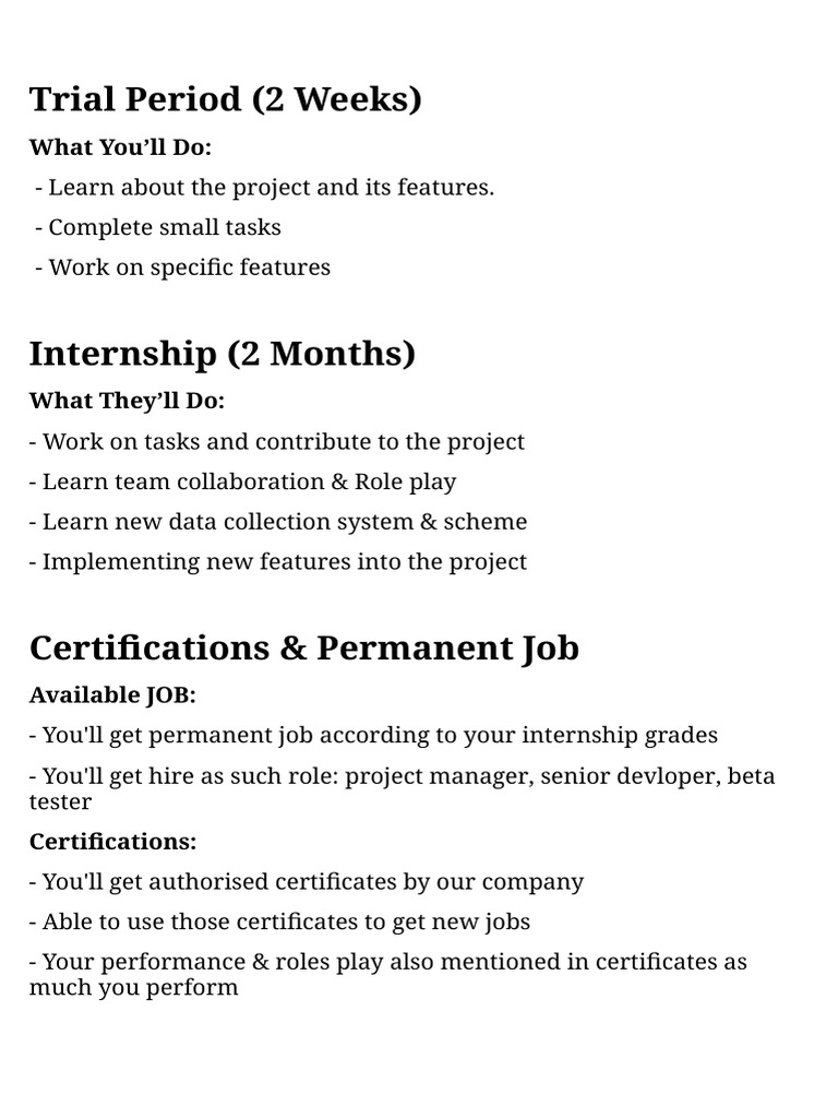 Internship Program with Certifications | PDF