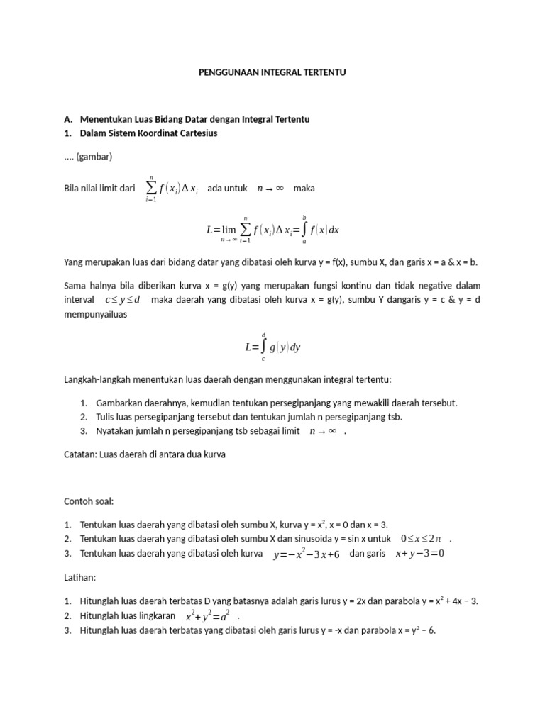 4 Penggunaan Integral Tertentu | PDF