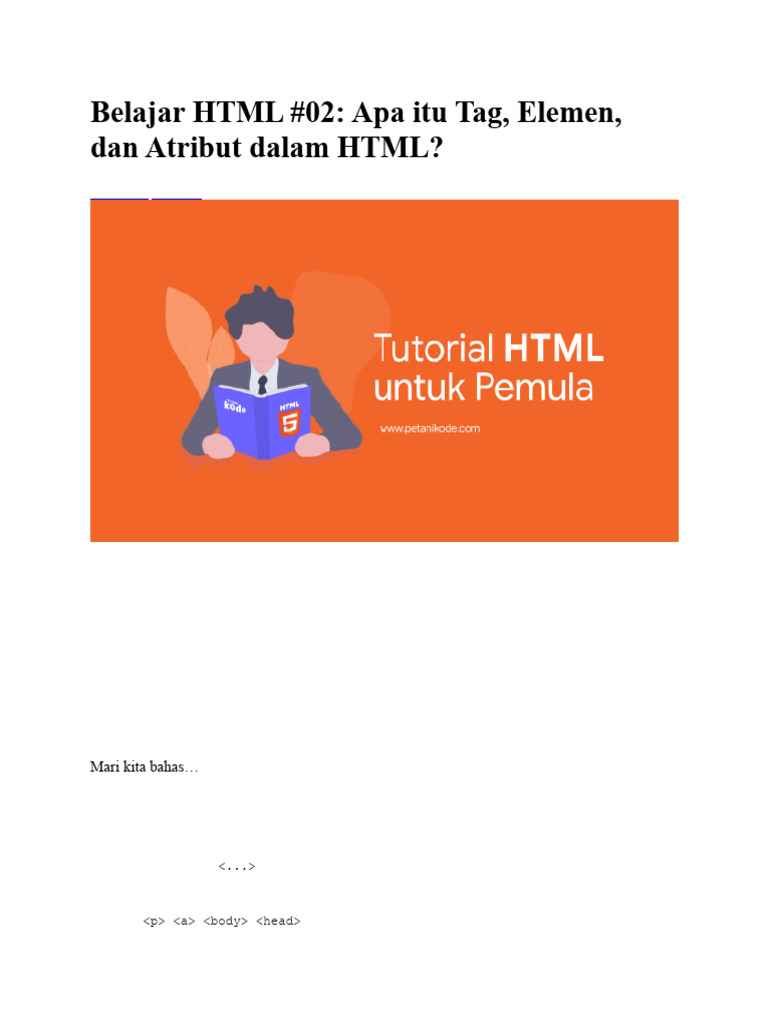 Memahami Tag, Elemen, dan Atribut HTML | PDF