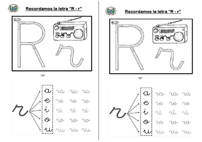 Repaso de la letra R y ejercicios | PDF