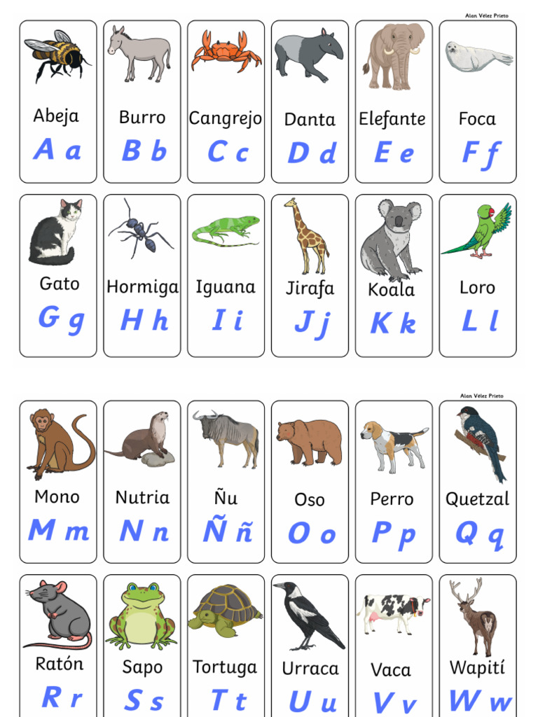 Abecedario Con Animales | PDF