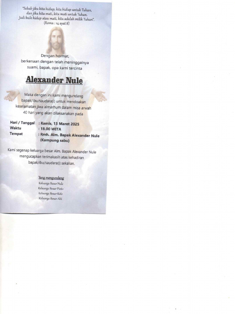 Tempat Acara Alexander Nule | PDF