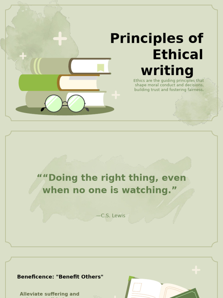 Principles of Ethical Writing Guide | PDF | Informed Consent | Social ...