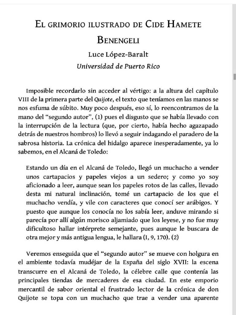 Cide Hamete Benengeli: El Grimorio Ilustrado | PDF | Don Quijote ...