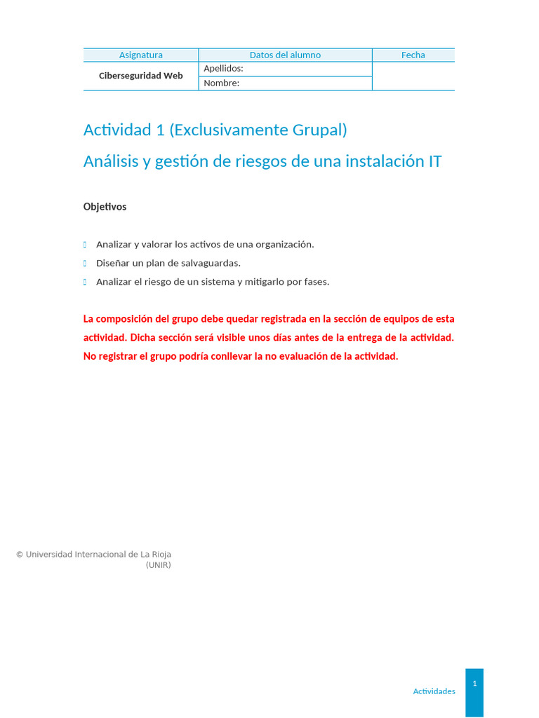 Análisis de Riesgos en Ciberseguridad Web | PDF | La seguridad ...