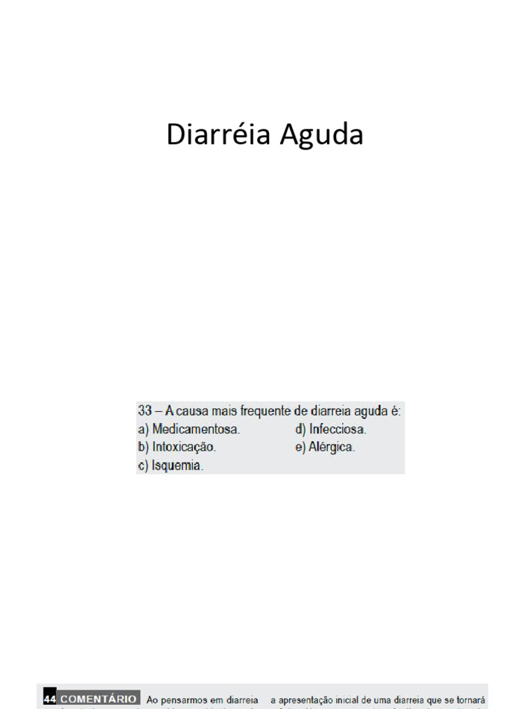 Diagnóstico e Condutas na Diarreia Aguda | PDF