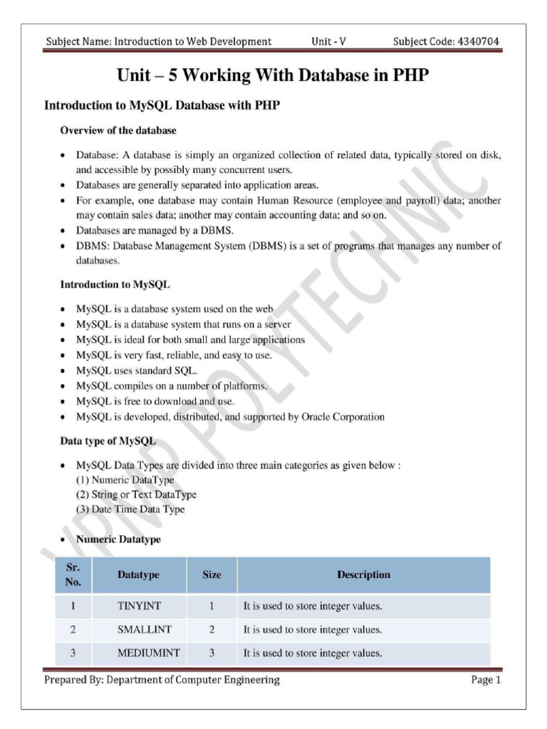 Iwd Unit 5 | PDF