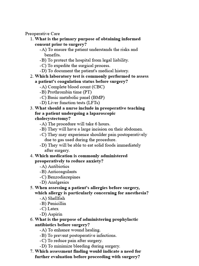 Preoperative and Intraoperative Care Guide | PDF | Cancer | Inflammation