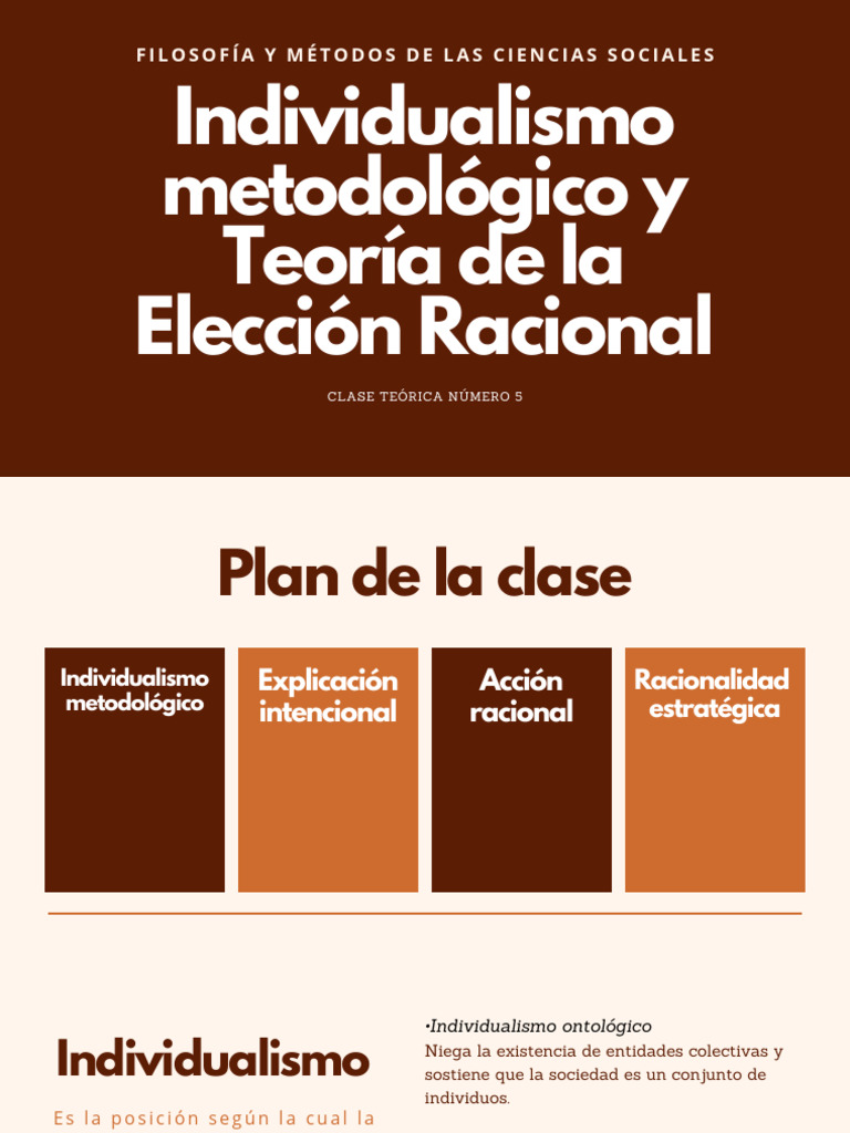 Individualismo y Elección Racional | PDF | Racionalidad | Epistemología