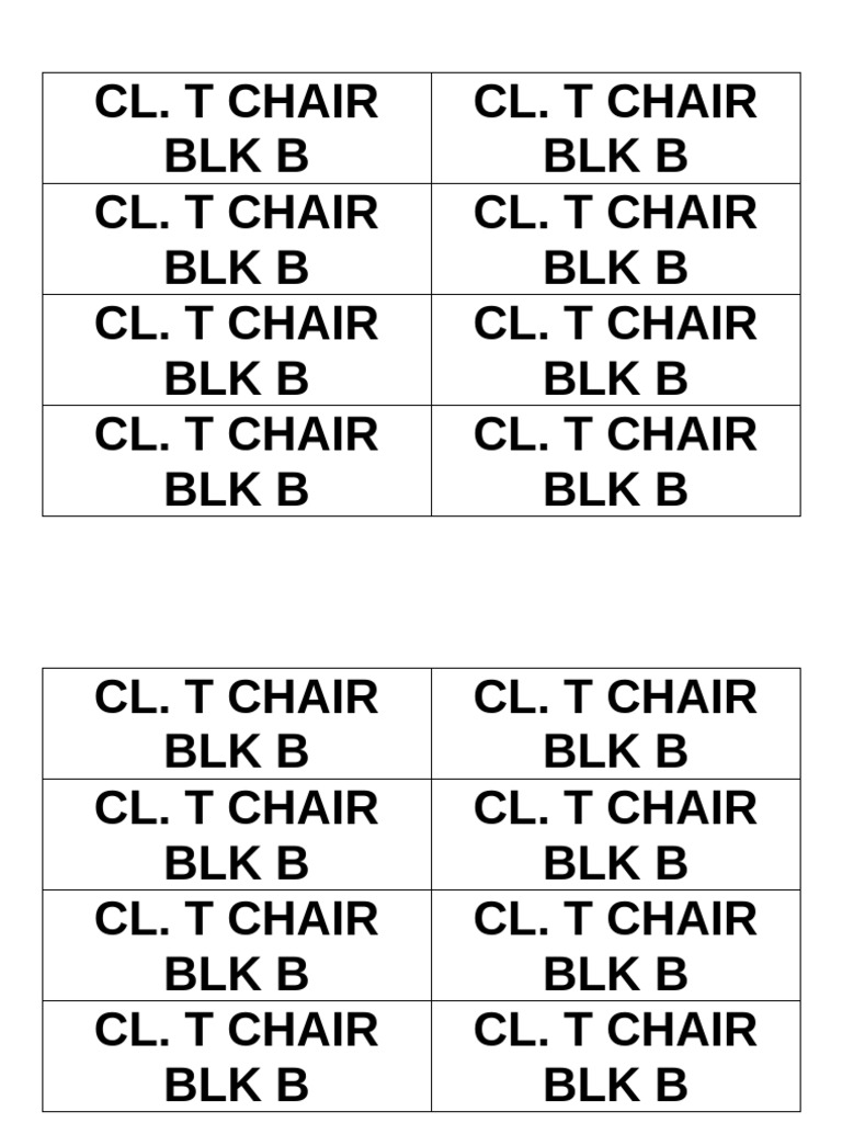 CL. T Chair Inventory by Block | PDF
