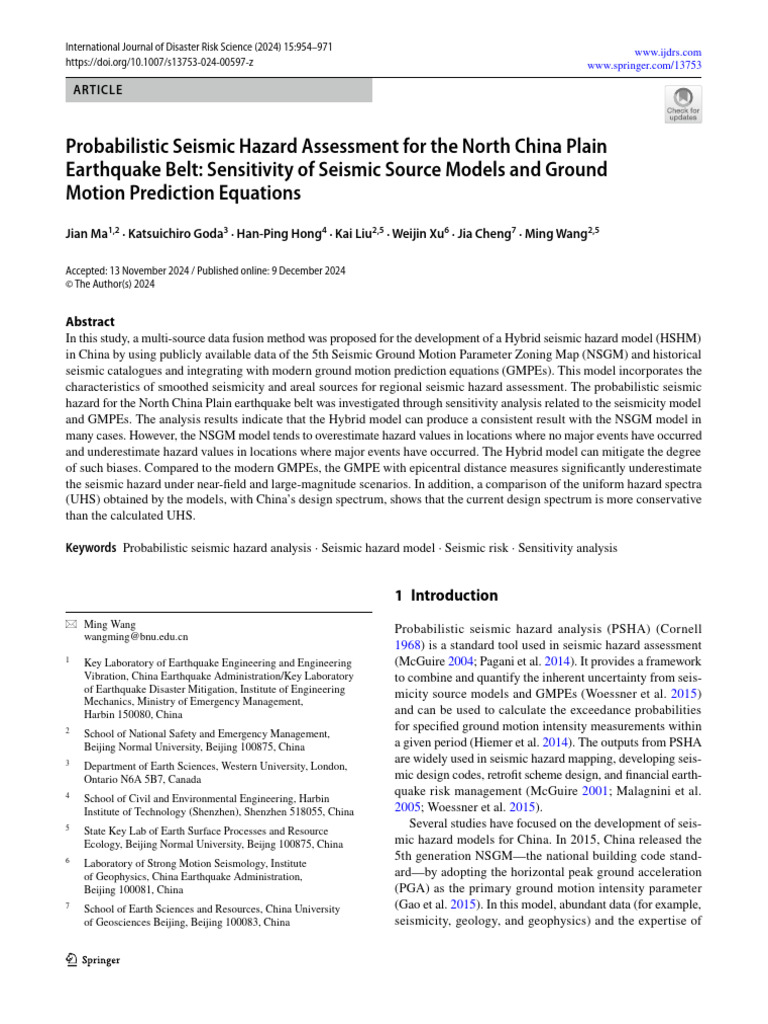 Seismic Hazard Assessment in North China | PDF | Earthquakes | Seismology