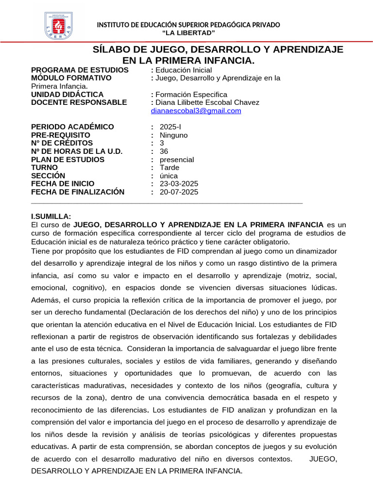 Juego y Aprendizaje en la Infancia | PDF | Educación de la primera ...