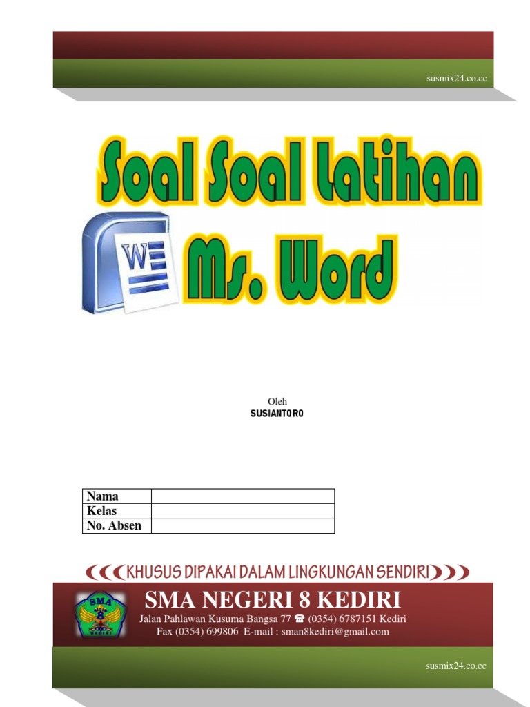 Soal Latihan Ms Word Soal Latihan Ms Word