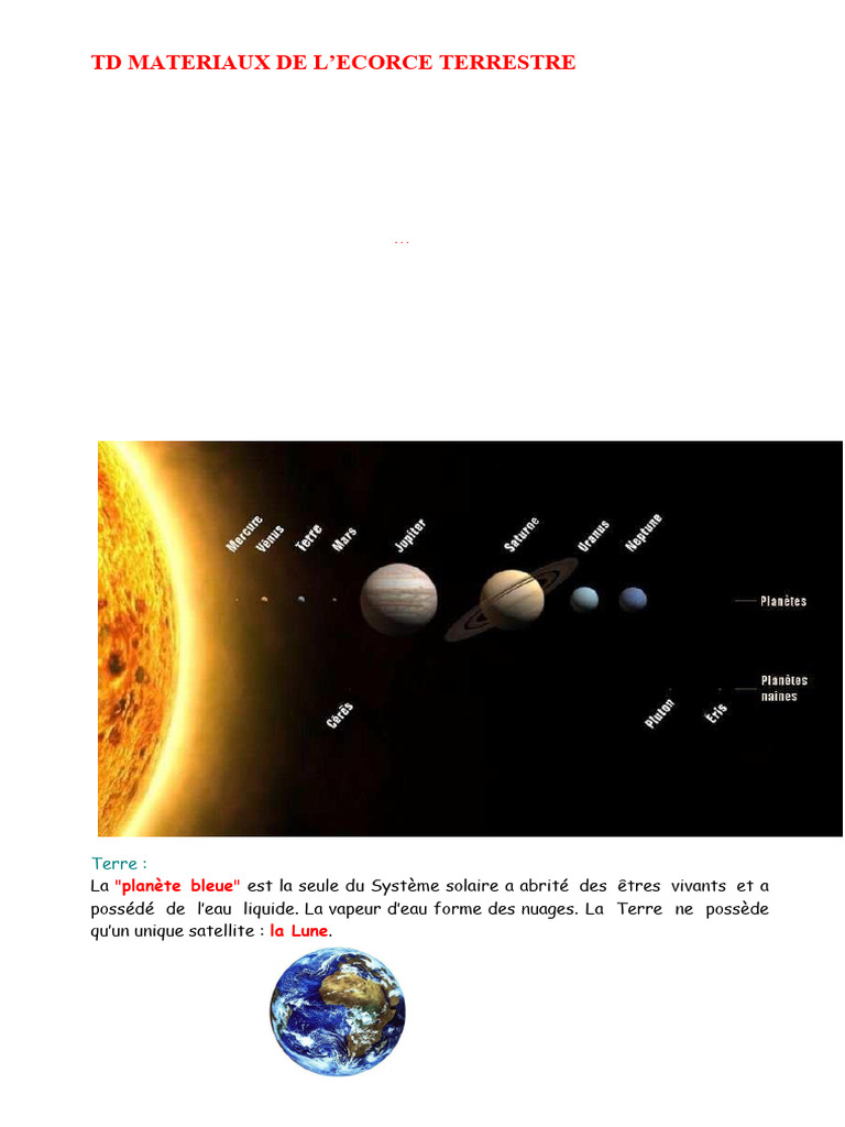 Structure et Composition de la Terre | PDF | Granit | Planètes