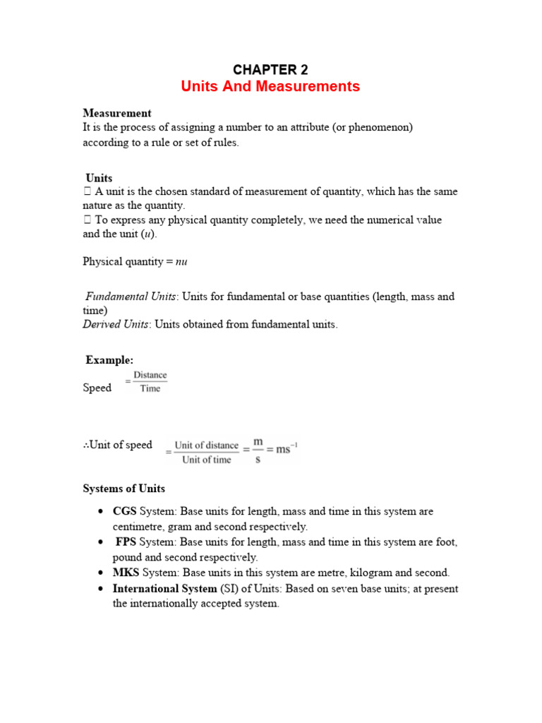 Units and Measurements Overview | PDF | Measurement | Significant Figures