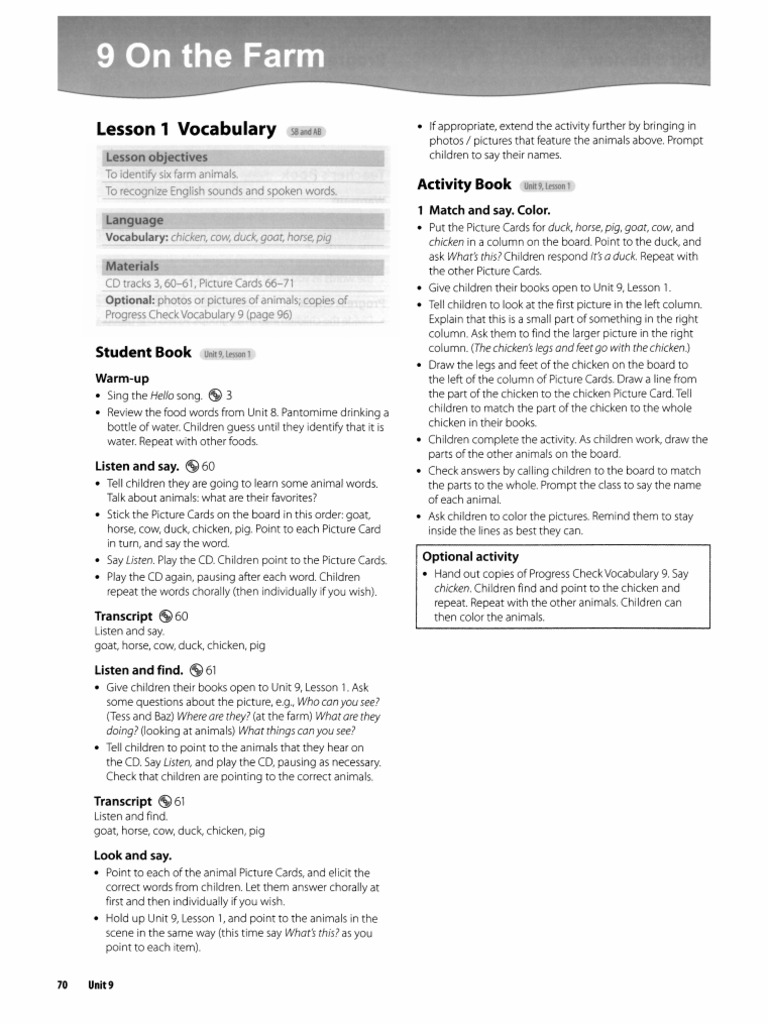 First Friends 1 - Teacher's Book - Unit 9 (v1.0) | PDF