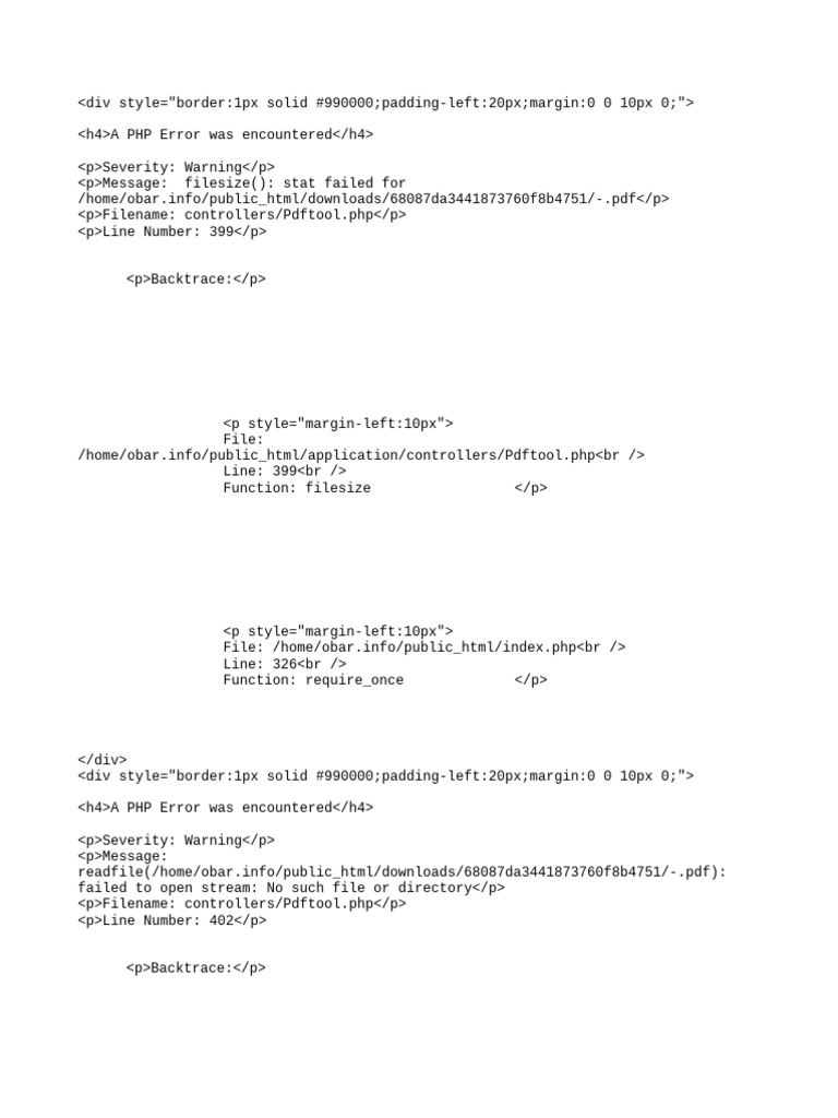 PHP Warning: File Access Errors | PDF