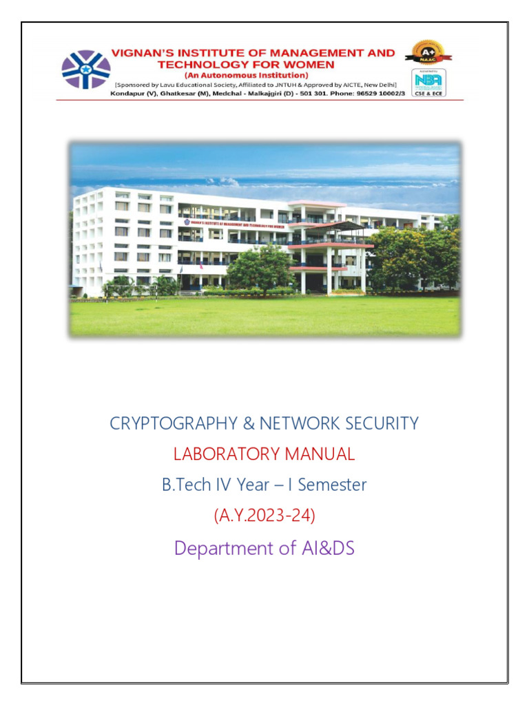 IV-i r22 Cns-Aids Lab Manual | PDF | Encryption | Engineering