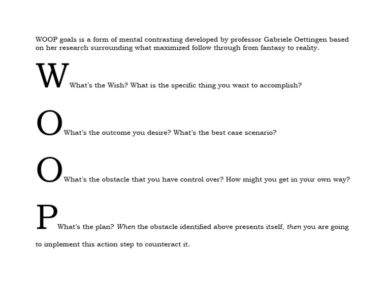 Woop Skill | PDF