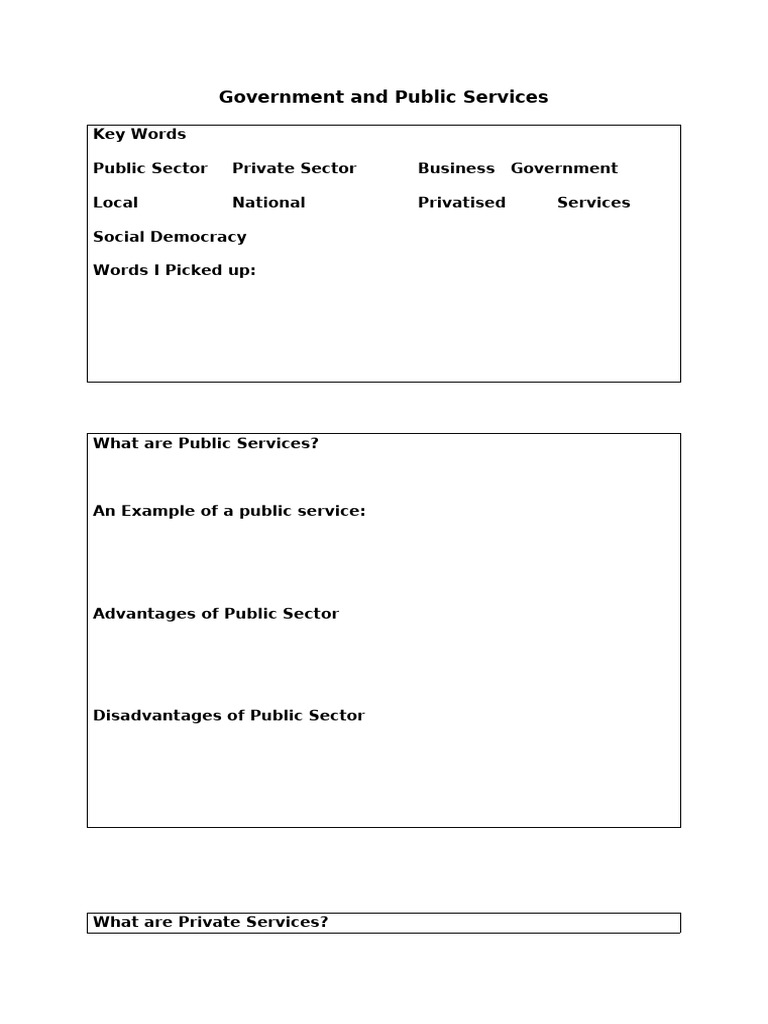 Public and Private Sectors | PDF