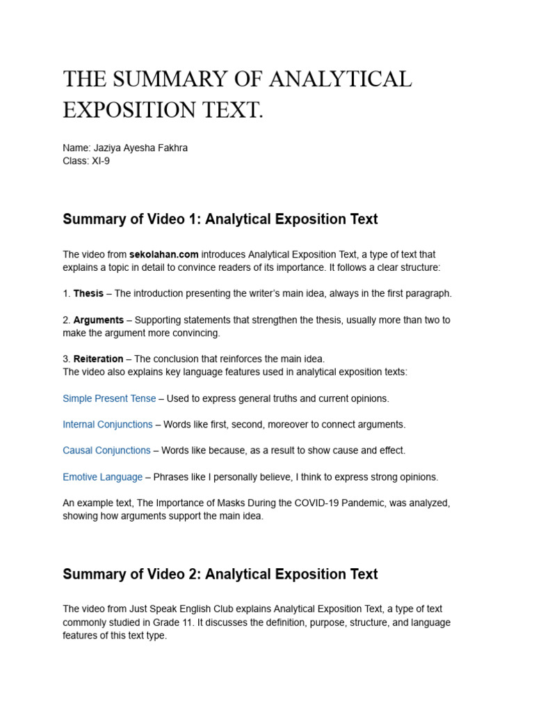 Understanding Analytical Exposition Text | PDF | Argument | Causality