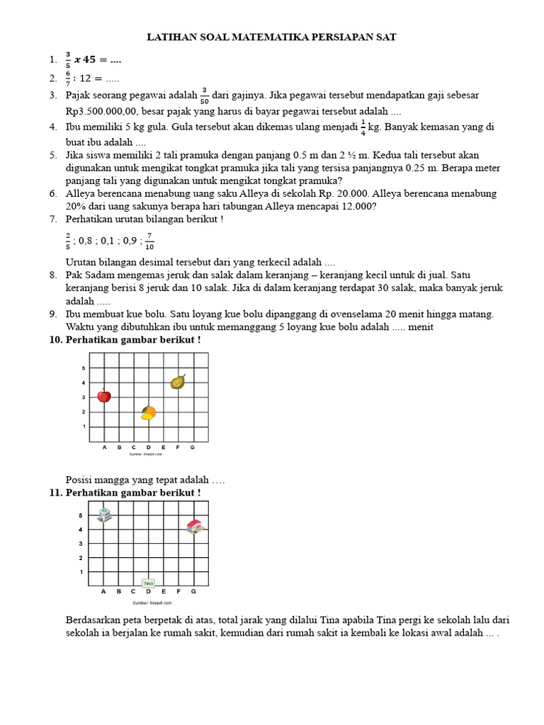 Soal Matematika Persiapan SAT | PDF