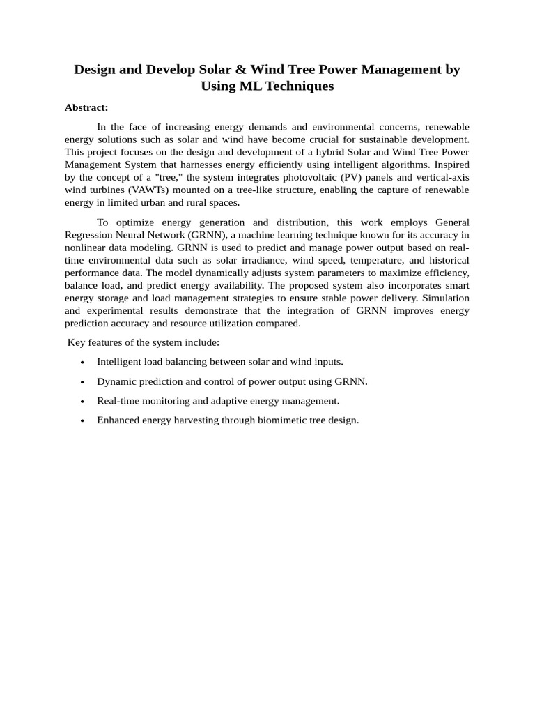 Hybrid Solar & Wind Power Management System | PDF