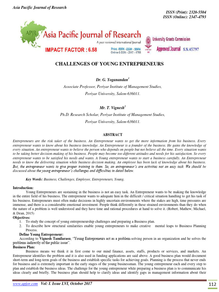 Young Entrepreneurs' Business Challenges | PDF | Entrepreneurship ...