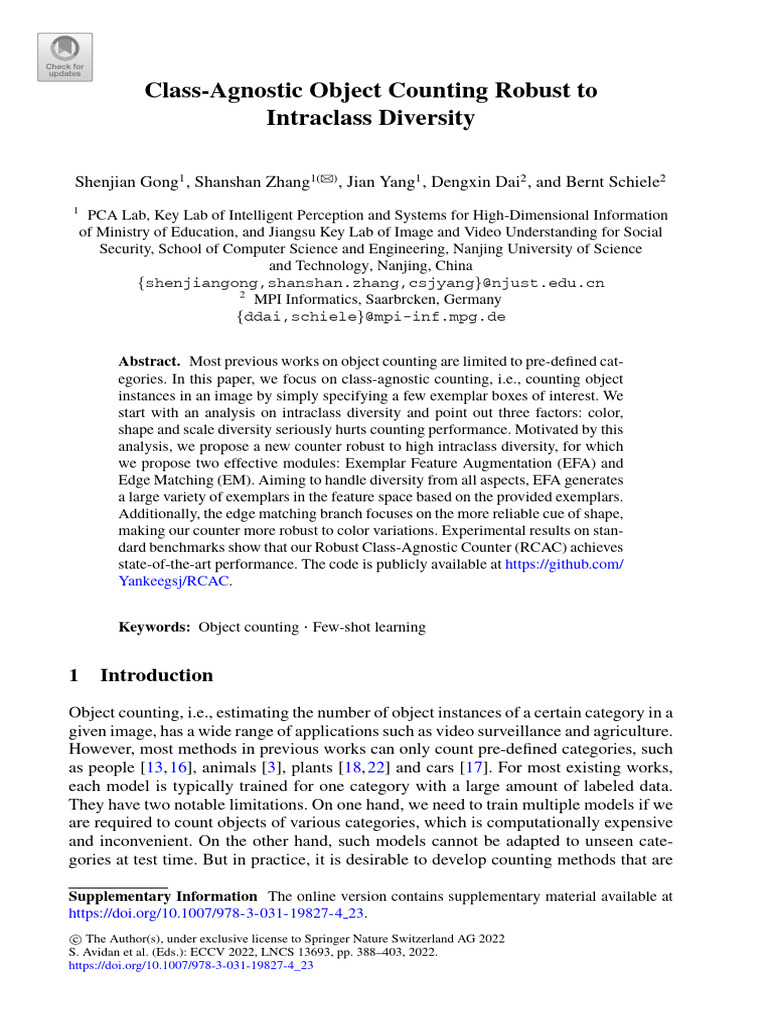 Robust Class-Agnostic Object Counting | PDF