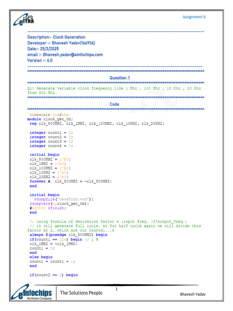 Variable Clock Frequency Generation Code | PDF | Hertz ...