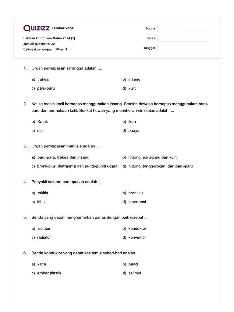 Latihan Olimpiade Sains 2024 Pdf