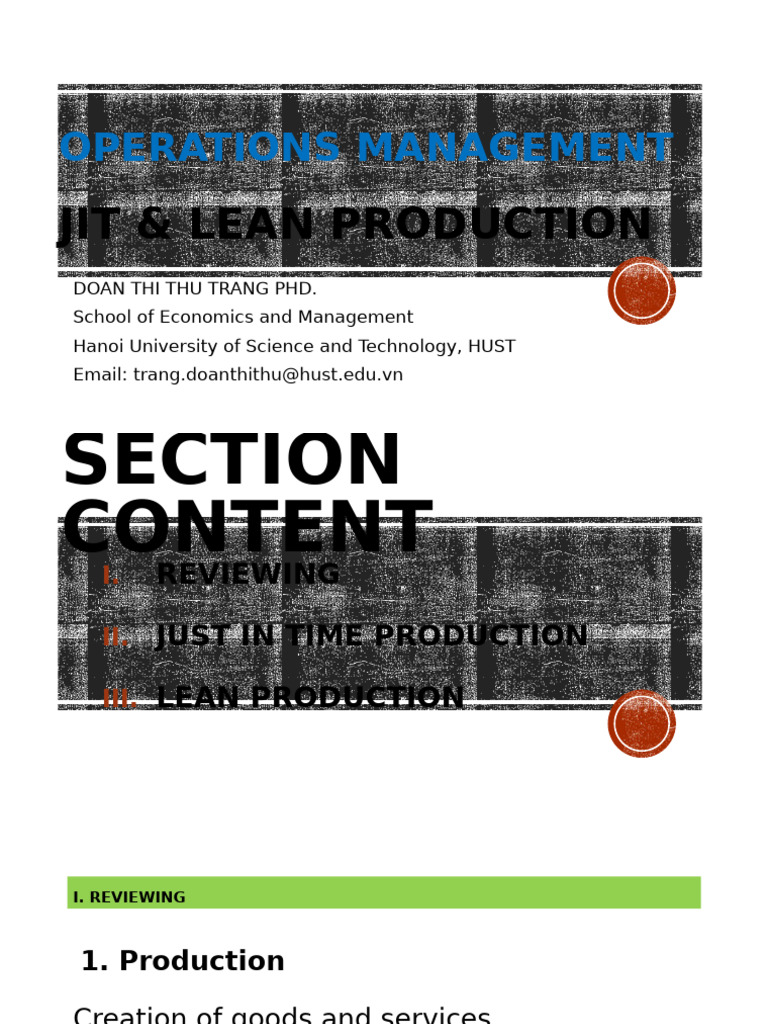 JIT and Lean Production Overview | PDF | Lean Manufacturing | Systems ...