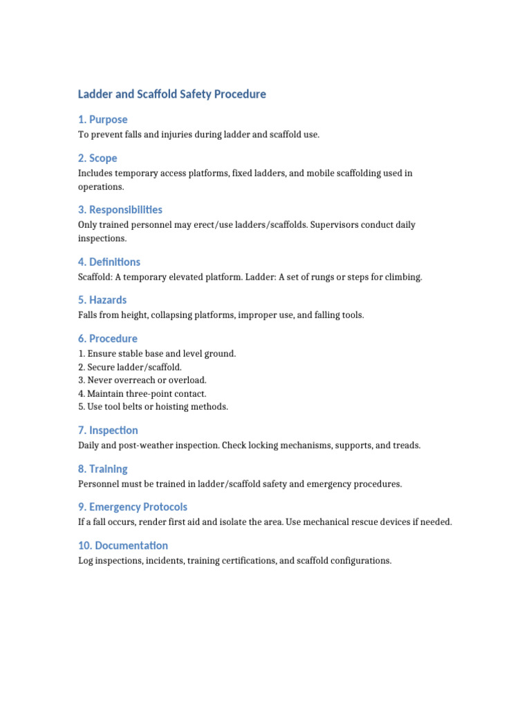 Expanded Ladder and Scaffold Safety Procedure | PDF