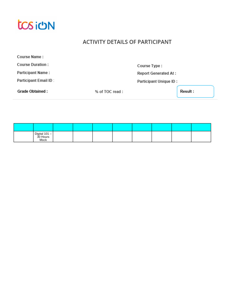Course Activity Report for Digital 101 | PDF