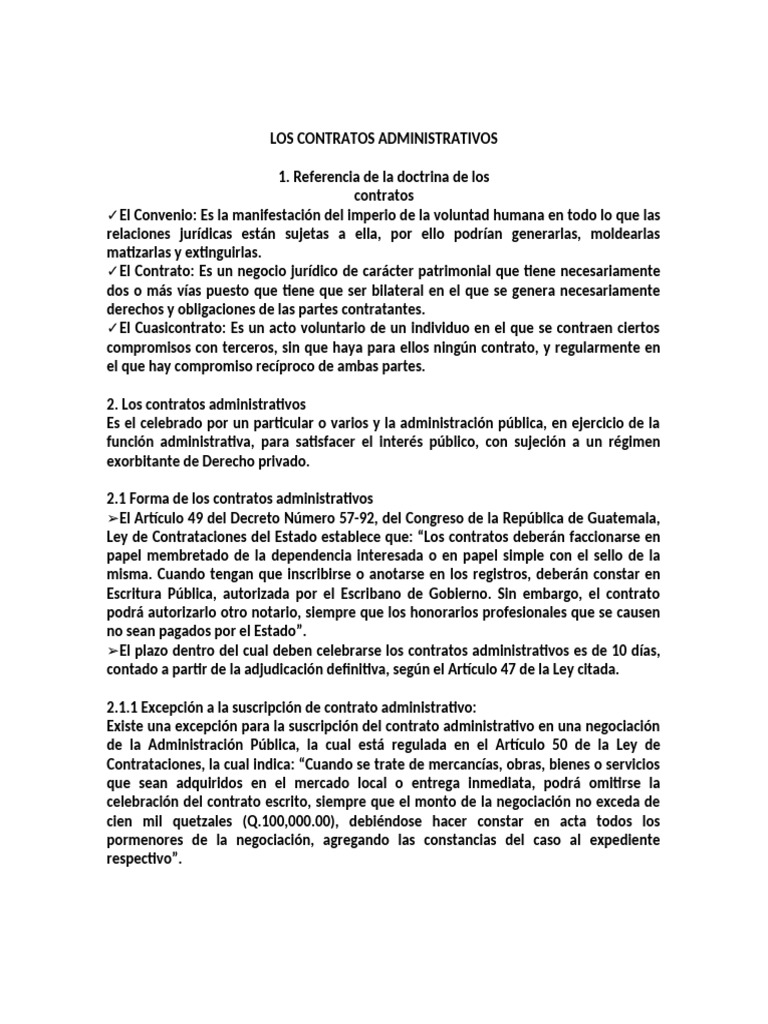 Contratos Administrativos: Definición y Claves | PDF | Estado (política ...
