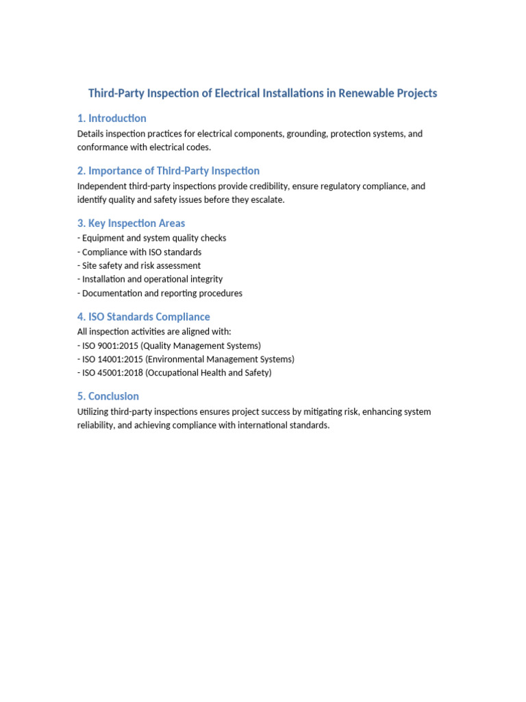 Third-Party Electrical Inspection Report | PDF