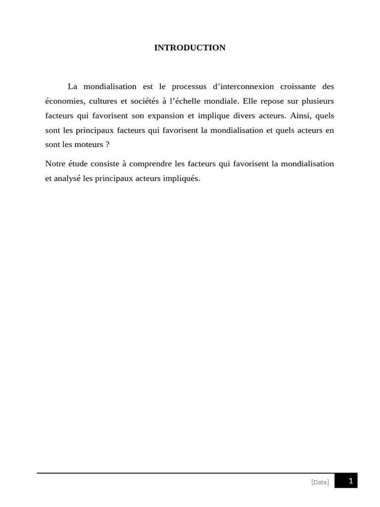 Facteurs et acteurs de la mondialisation | PDF | Globalisation ...