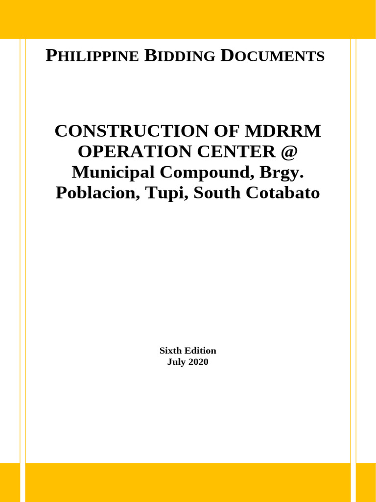 Philippine Bidding Documents for MDRRM | PDF | Subcontractor ...