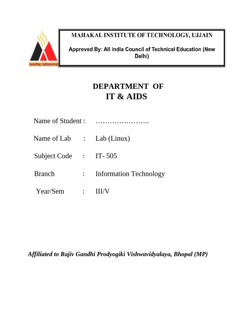 Linux Lab Experiments for IT Students | PDF | Computer File | Filename