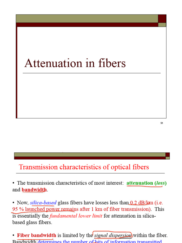 2 Attenuation in Fibers | PDF | Optical Fiber | Decibel