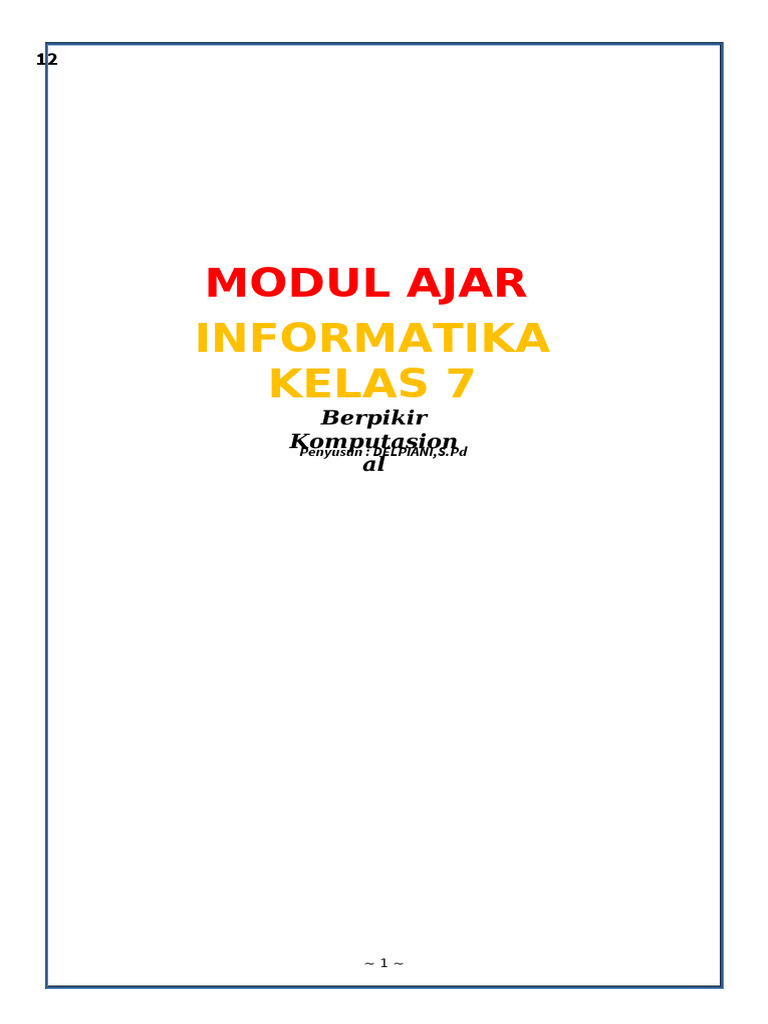 Modul Ajar Informatika Kelas 7 | PDF