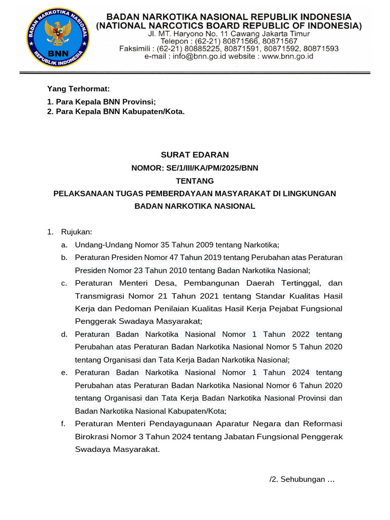 Pemberdayaan Masyarakat BNN 2025 | PDF