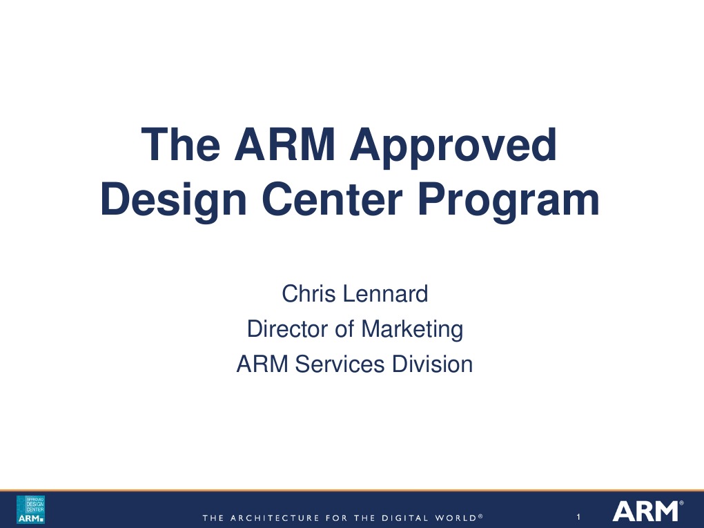 The ARM Approved Design Center Program PDF Arm Architecture