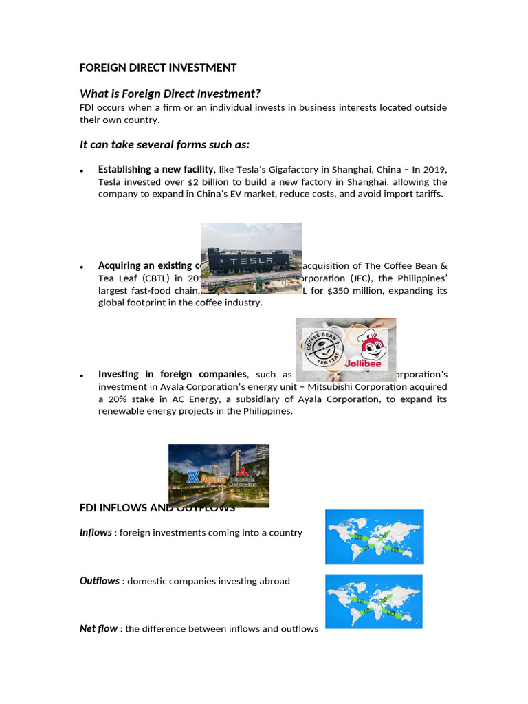Understanding Foreign Direct Investment | PDF | Foreign Direct ...