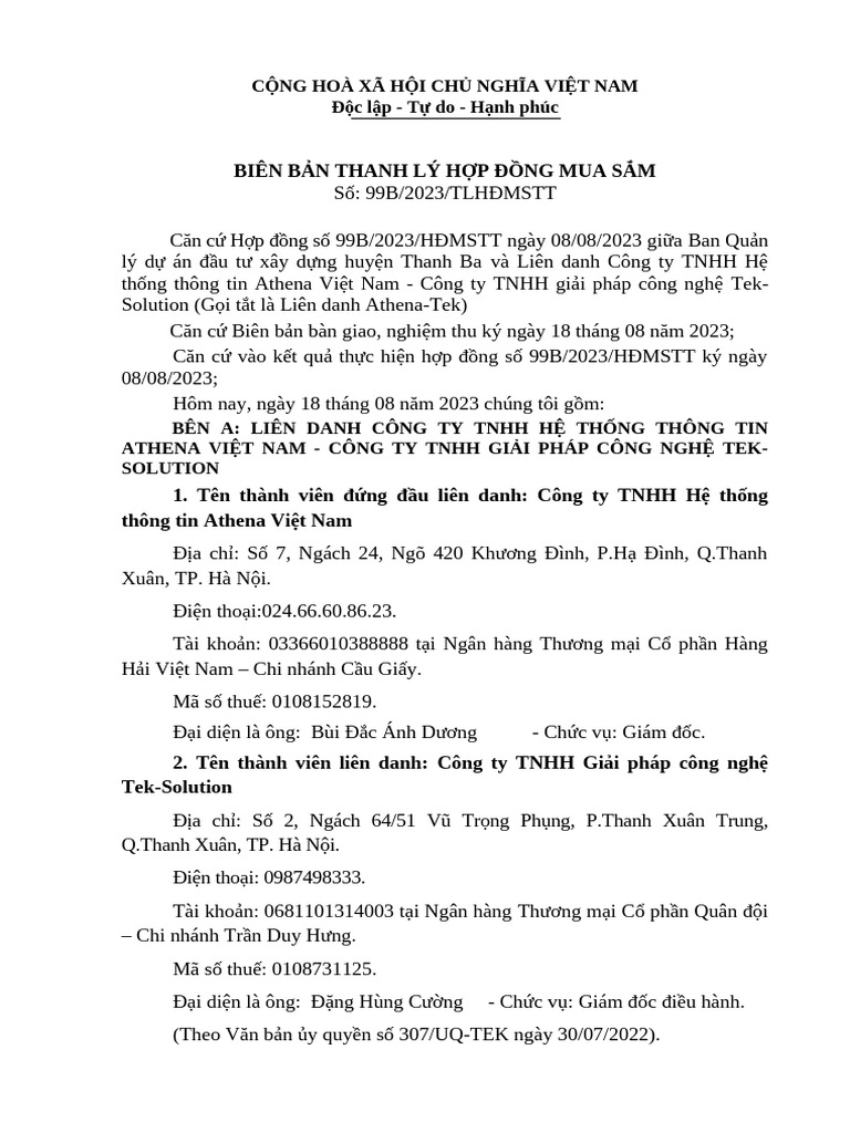 Thanh Lý 99B | PDF