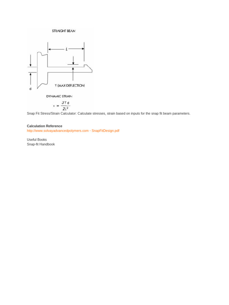 Snap Fit Stress/Strain Calculator | PDF