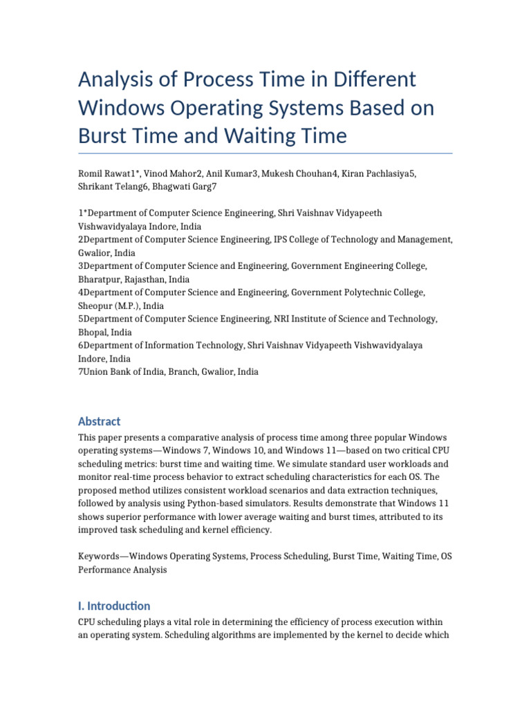 Process Time Analysis Windows Wiley Format | PDF | Scheduling ...