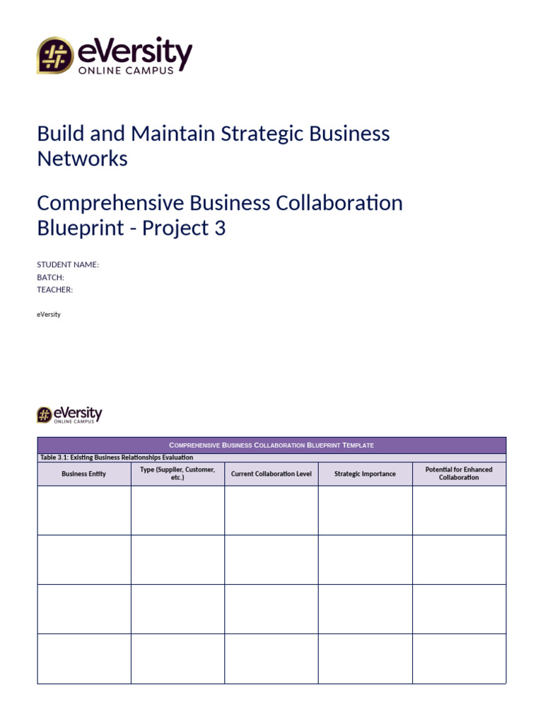 Strategic Business Collaboration Blueprint | PDF